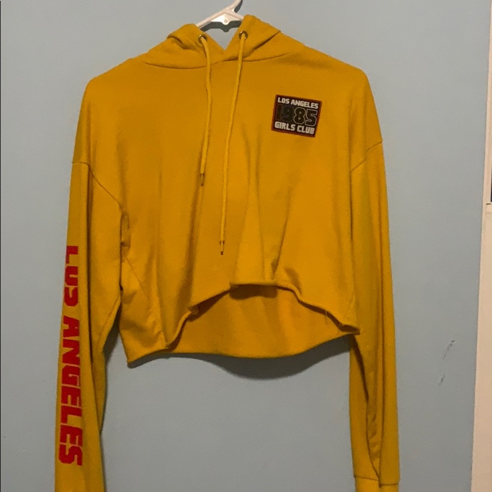 Yellow Los Angeles Long Sleeve Crop Top